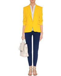 Ralph Lauren Collection Yellow Silk Cady Blazer