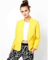 French Connection Feather Light Blazer In Citronella Yellow