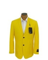Ferrecci Solid Bright Yellow Sport Coat Jacket Blazer
