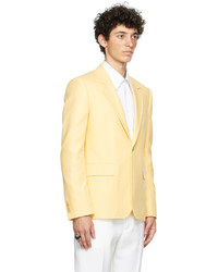 Alexander McQueen Yellow Cotton 70s Peak Rever Blazer