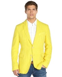Etro Yellow Linen Two Button Jacket