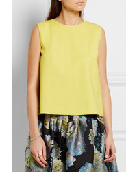 ADAM by Adam Lippes Adam Lippes Wool Blend Crepe Top Chartreuse