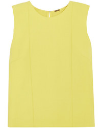 ADAM by Adam Lippes Adam Lippes Wool Blend Crepe Top Chartreuse