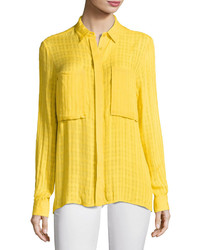 Knot Sisters Charlotte Patch Pocket Blouse Yellow