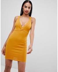 Missguided Plunge Front Bodycon Dress