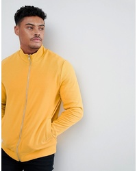 ASOS DESIGN Jersey Track Jacket In Yellow