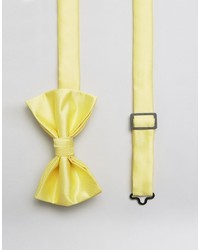 Asos Wedding Bow Tie In Yellow