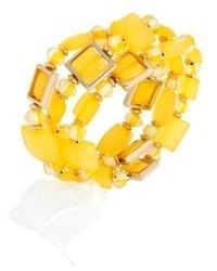 Macy's Haskell Gold Tone Yellow Bead Stretch Bracelet Set