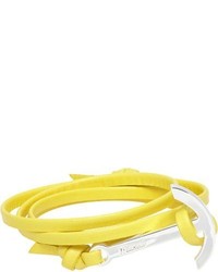 Miansai Modern Anchor On Leather Wrap Bracelet Yellow