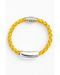 Simon Sebbag Safari Leather Bracelet Yellow Silver