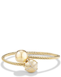 David Yurman Solari Bypass Bracelet With Diamonds In 18k Gold Size L