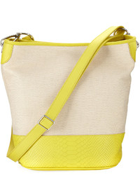 GiGi New York Blaire Two Tone Bucket Bag Yellow
