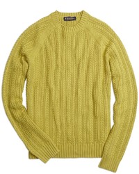 Brooks Brothers Cotton Cashmere Cable Crewneck Sweater