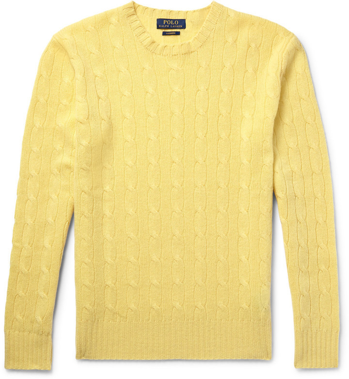 Polo Ralph Lauren Cable Knit Cashmere Sweater, $400 | MR PORTER | Lookastic