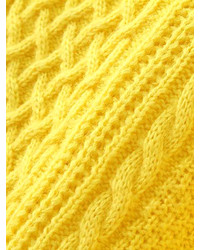 Choies Yellow Twists Knit Short Jumpers