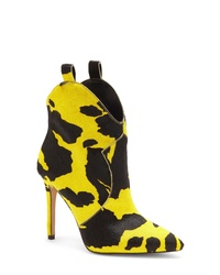Yellow Calf Hair Ankle Boots