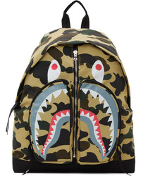 BAPE Yellow 1st Camo Shark Day Backpack