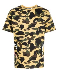 Yellow Camouflage Crew-neck T-shirt