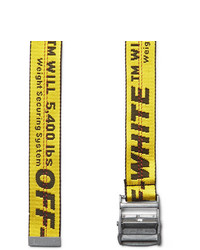 Off-White 35cm Yellow Industrial Fringed Logo Jacquard Webbing Belt