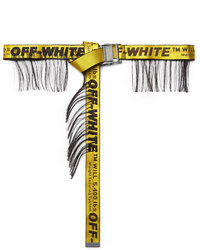 Off-White 35cm Yellow Industrial Fringed Logo Jacquard Webbing Belt