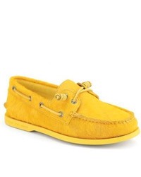 Sperry Topsider Shoes Authentic Original Barrel Lace Boat Shoe By Jeffrey Yellow Pony Hair