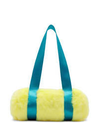 Landlord Yellow And Blue Mini Faux Fur Duffle Bag