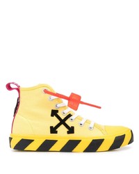 Off-White Striped Sole High Top Sneakers