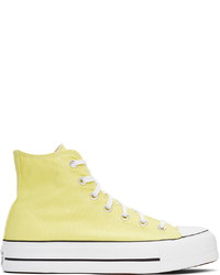 Converse Yellow Platform Chuck Taylor High Sneakers