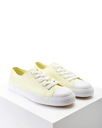 Yellow Canvas Low Top Sneakers