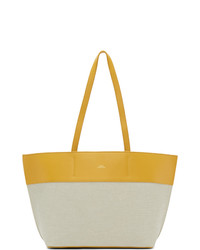 A.P.C. Yellow And Off White Small Totally Tote