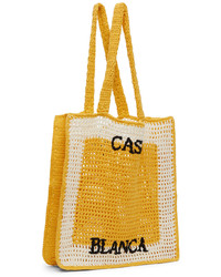 Casablanca Yellow White Crochet Tote