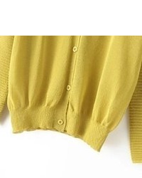 With Buttons Yellow Cardigan