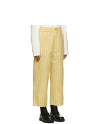 Gucci Yellow Vintage Windowpane Check Trousers