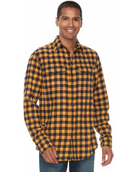 Sonoma Goods For Life Big Tall Sonoma Goods For Life Slim Fit Plaid Stretch Flannel Button Down Shirt