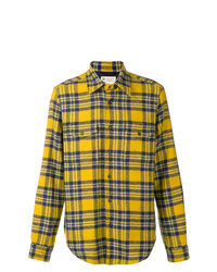 Yellow Check Flannel Shirt Jacket