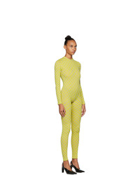 Off-White Yellow Bubble Check Jumpsuit
