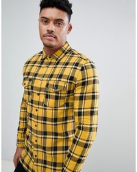Good For Nothing Muscle Shirt In Yellow Check