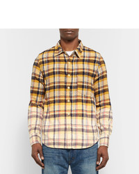 Remi Relief Slim Fit Dgrad Checked Cotton Flannel Shirt