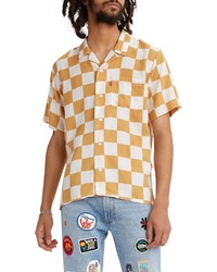 Levi's Cubano Check Print Short Sleeve Button Up Camp Shirt