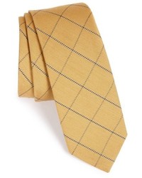 Yellow Check Silk Tie