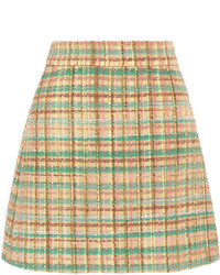 Yellow Check Wool Skirt