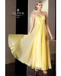 Alyce Paris Bdazzle 35500 Dress In Lemon Yellow