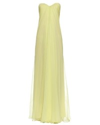 Alexander McQueen Bustier Top Silk Chiffon Gown