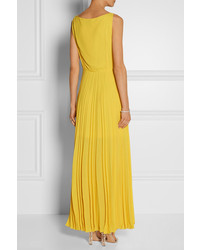Cédric Charlier Pleated Chiffon Gown