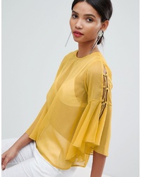 Y.a.s Chiffon Tie Sleeve Blouse