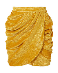 Dundas Draped Devor Chiffon Wrap Effect Mini Skirt