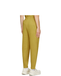 Homme Plissé Issey Miyake Yellow Colorful Pleats Trousers