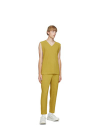 Homme Plissé Issey Miyake Yellow Colorful Pleats Trousers