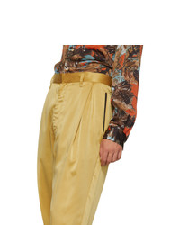 Bed J.W. Ford Yellow Satin Track Pants