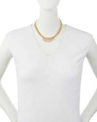 Lydell NYC Multi Chain Choker Necklace W Crystal Drops